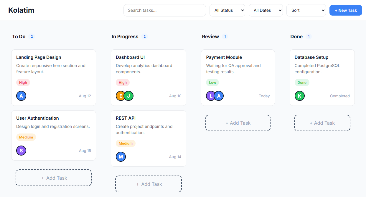 Kolatim Dashboard